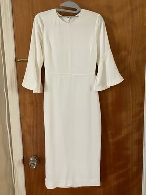 A.L.C. NWOT Robbins White Flared Sleeve Midi Dress Size 0 XS